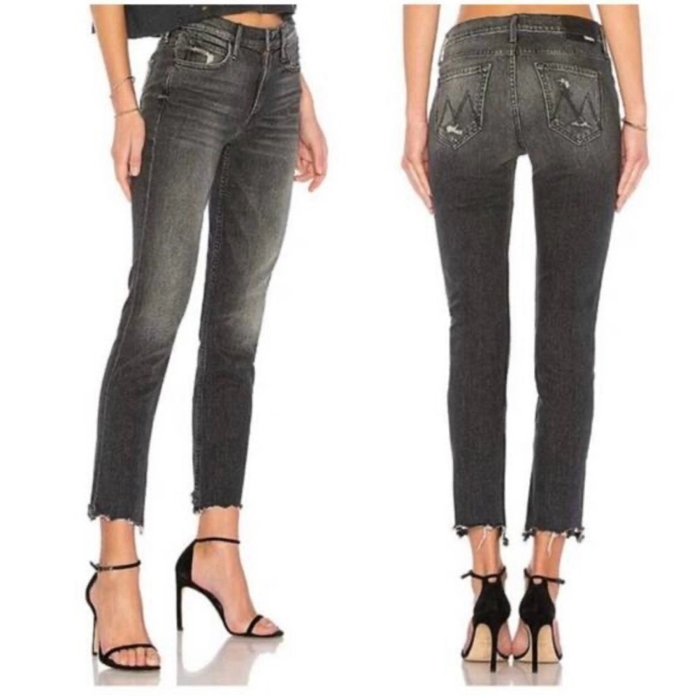 MOTHER the flirt chew of cats and kings distressed straight leg jeans